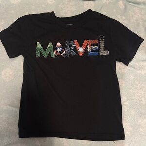 Marvel Kid’s Black Tee with Colorful Marvel Avengers Logo